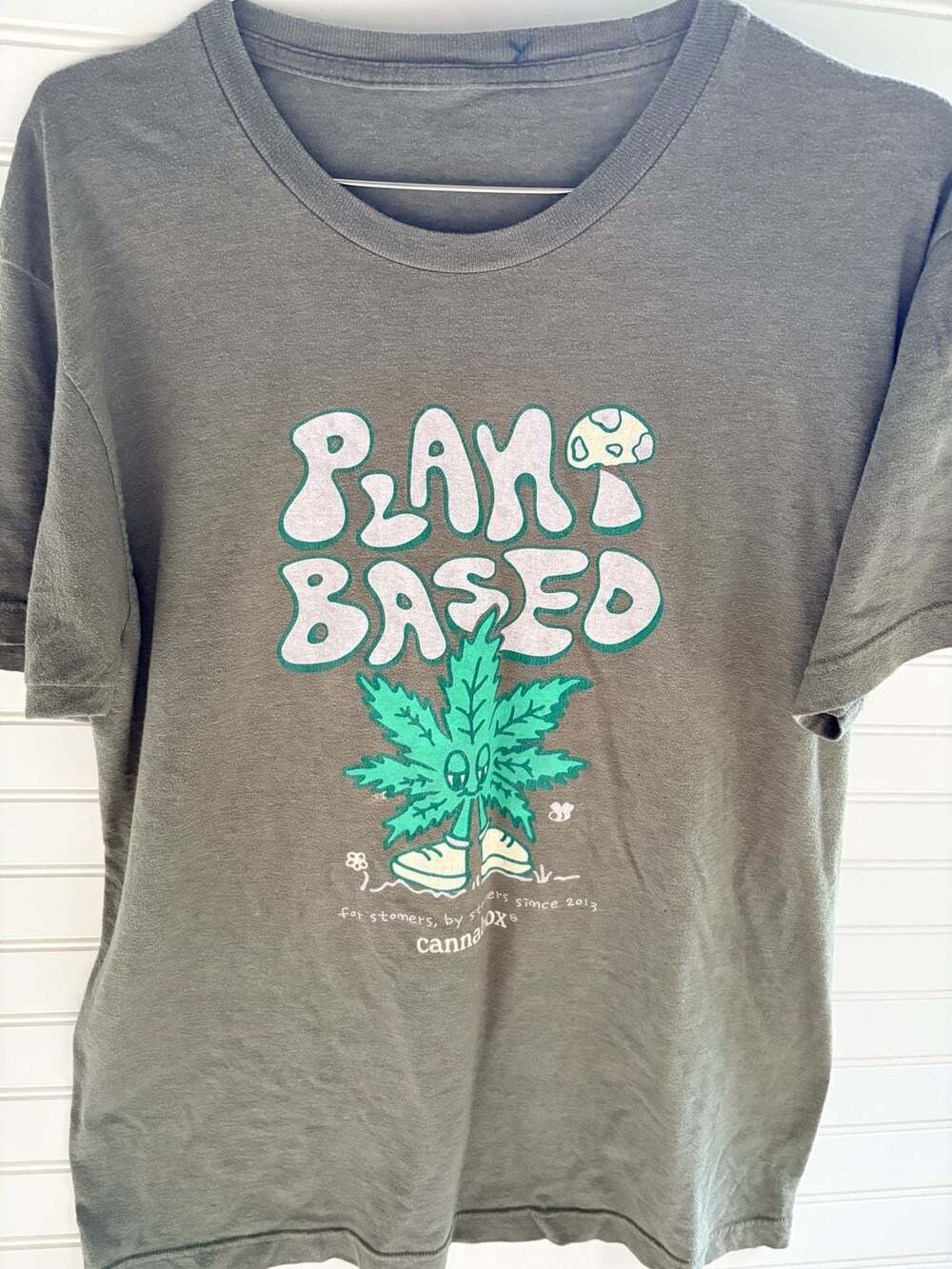 Cannabox Plant Based Cannabis Graphic Sage Green T-Shirt